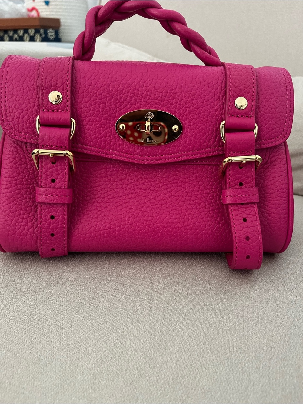 Mulberry Mini Alexa Satchel in Fuchsia Pink